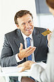 Banker handing over credit card